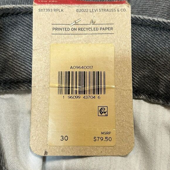 Levi's Low Pro Straight Jeans Gray 30 Mid Rise Relaxed Fit Paint Splatter NWT - Picture 6 of 10